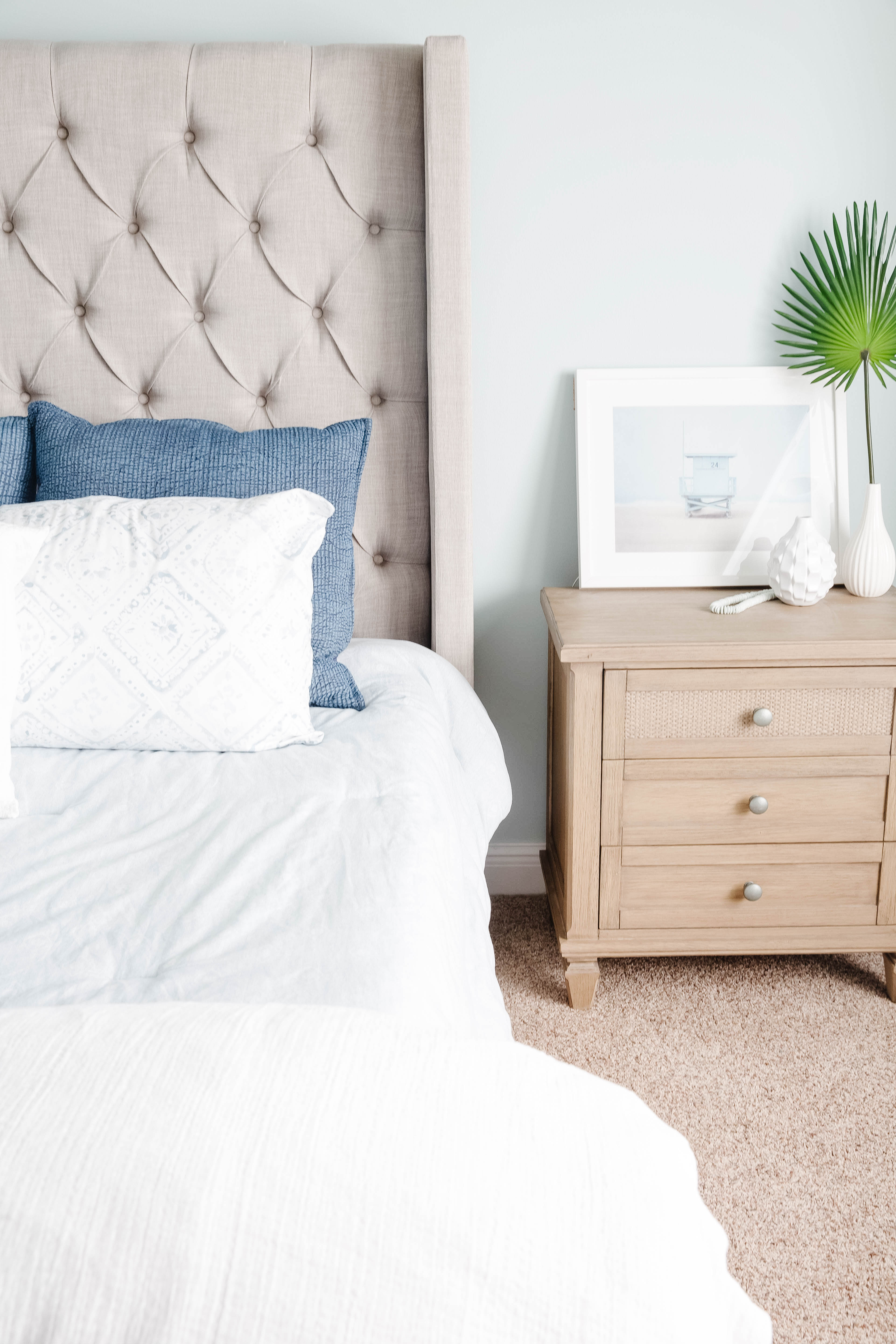 Upholstered King Bed Frame - Grey Upholstered Bed Frame - King Size Bed Frame - Upholstered Queen Bed Frame 