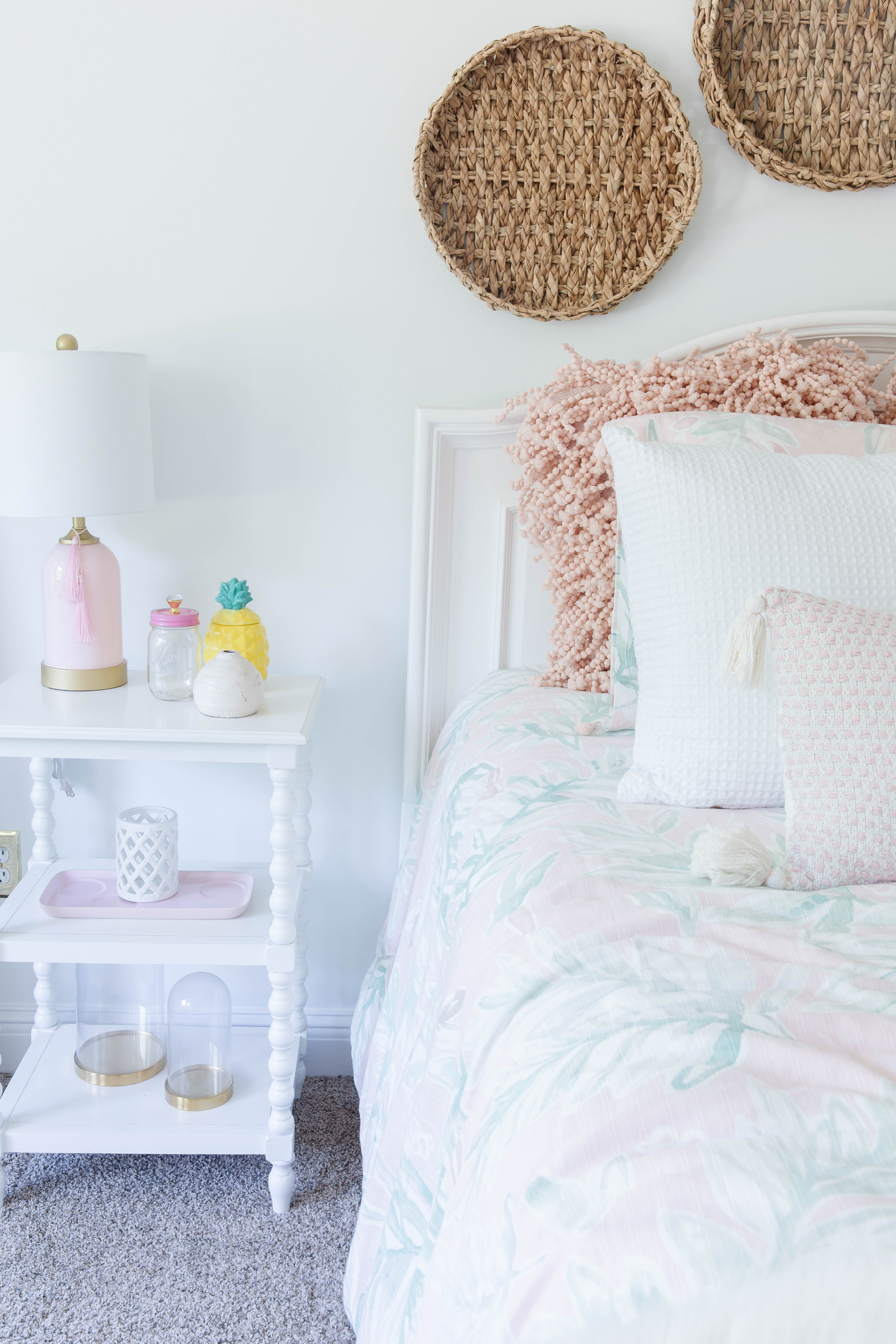 Pink & White Tween Girl Bedroom Makeover on a Budget!