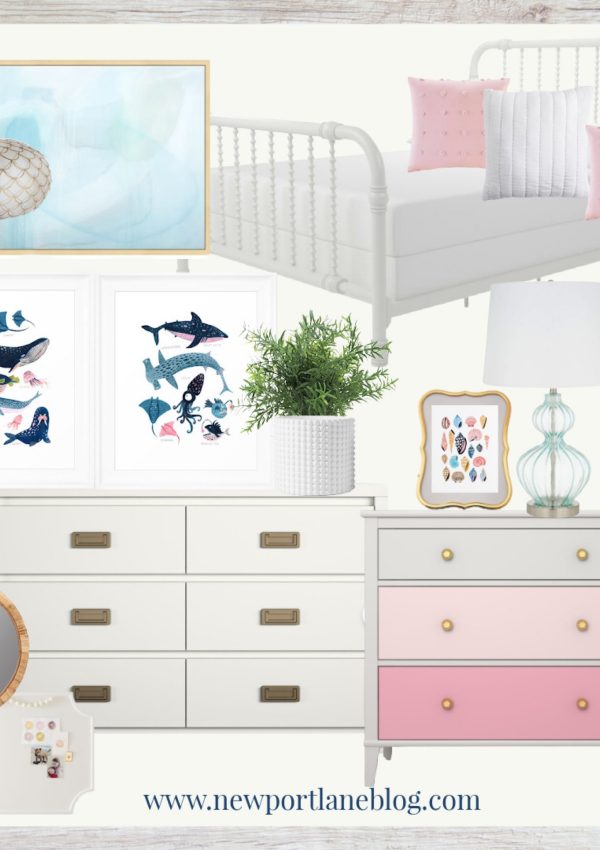 Beach Themed Bedroom for Girls | Coastal Girls Bedroom | Pink and Turquoise Bedroom Ideas | Pink and Turquoise Room Decor | Beach House Bedroom