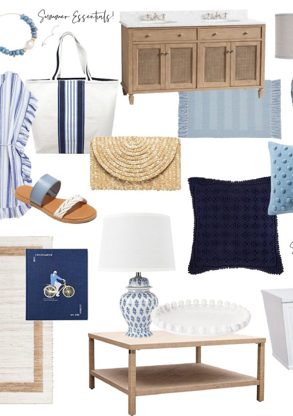 Blue Home Decor - Coastal Blue Home Decor - Natural Wood Home Decor - Blue Fashion - Summer Fashion Essentials