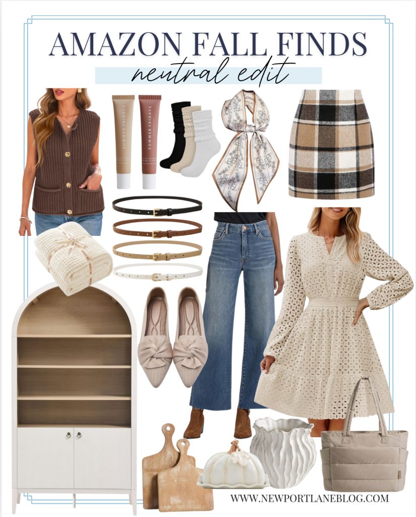 Amazon fall home decor and fashion finds in neutral colors