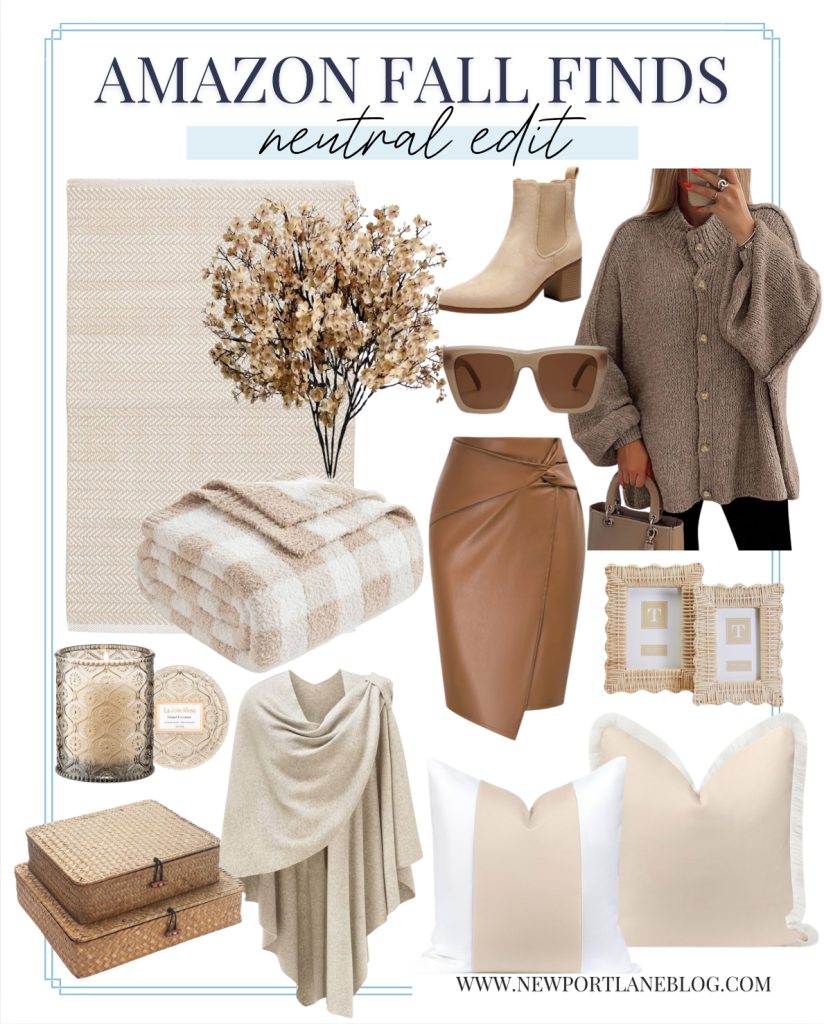 Amazon fall home decor and fashion finds in neutral colors