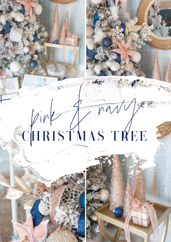 Pink and Navy Christmas Tree - Pink and Navy Christmas Decorations - Pink and Navy Christmas - Pink and Navy Tree Decorations - Navy Blue and Pink Christmas Tree - Navy Pink Christmas Tree - Navy Blue and Blush Pink Christmas Tree - Navy Pink Gold Christmas Tree - Blush Pink and Navy Christmas Tree